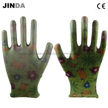 PU Coated Polyester Shell Labor Protective Garden Work Gloves (PU001)